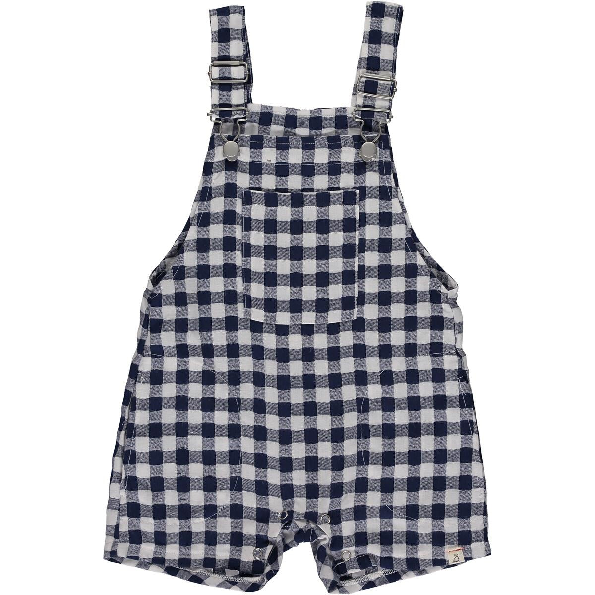 Galleon Woven Overalls | Navy Plaid