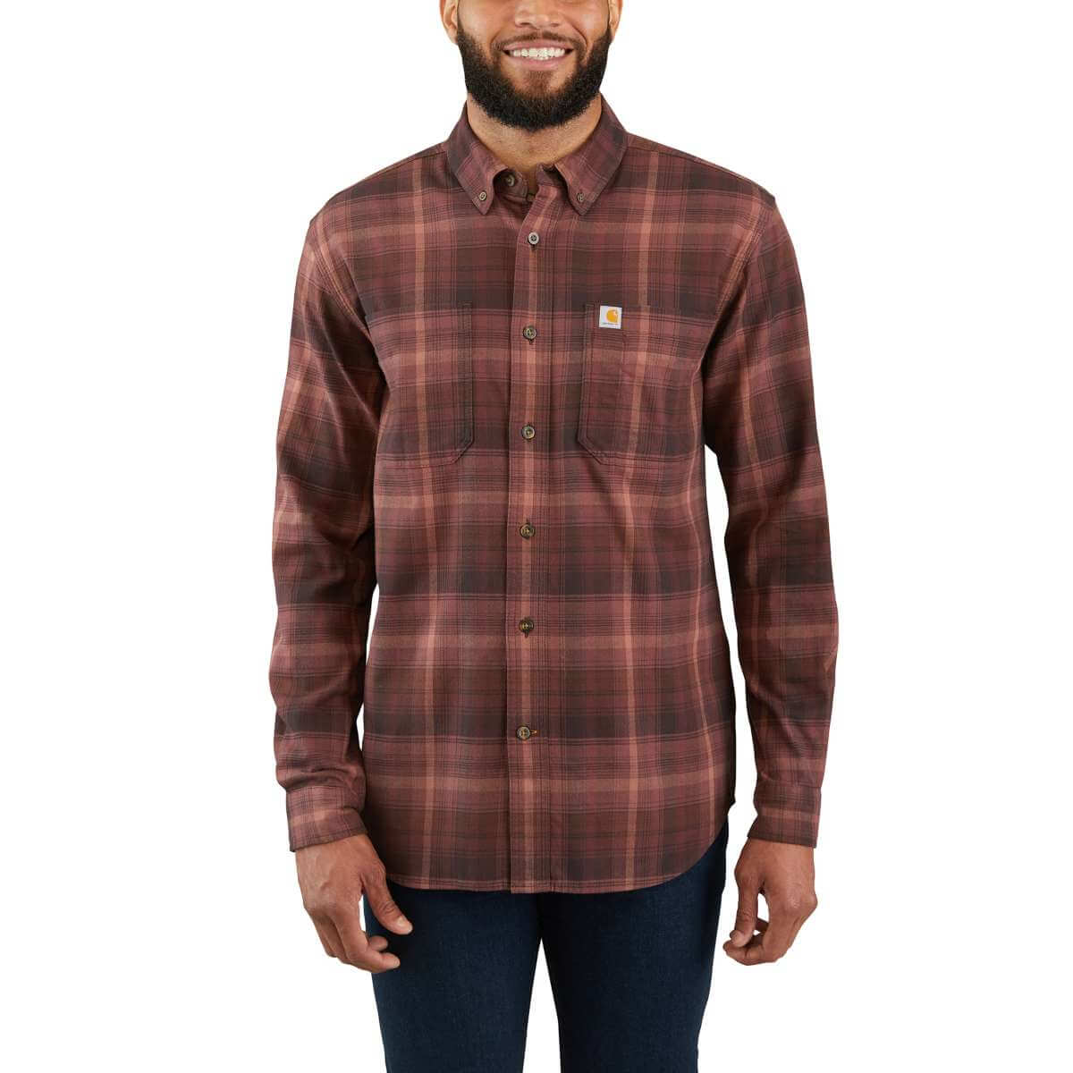 103820 – Carhartt Men’s Rugged Flex Hamilton Plaid Long Sleeve Shirt