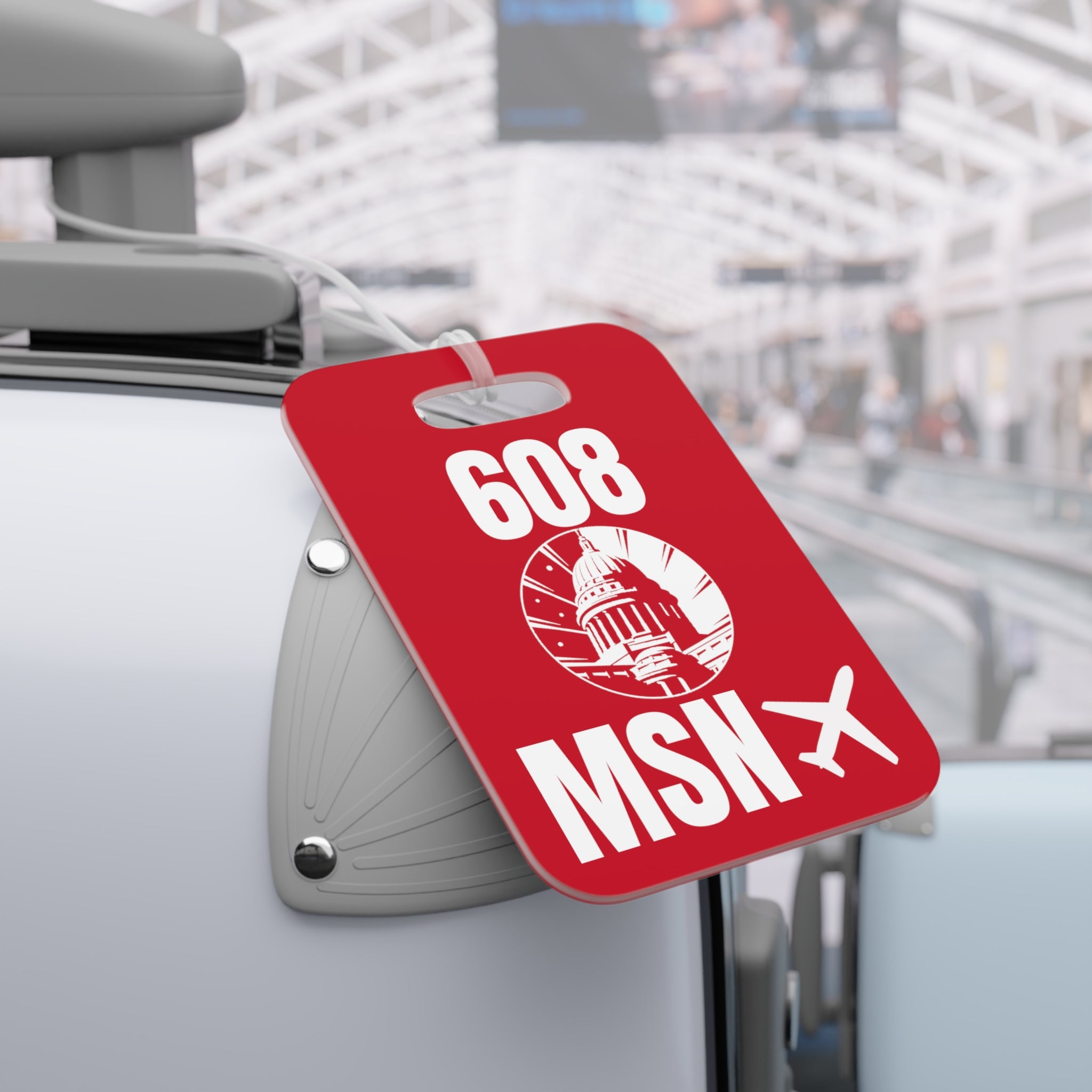 Madison Wisconsin, Area Code / Airport Tag for Bags and Luggage – 608 / MSN / Capital