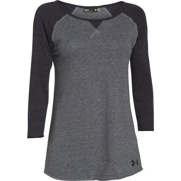 Under Armour Women’s Black/Steel/Black Stadium 3/4 Sleeve T