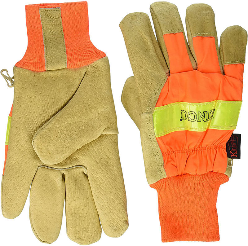 1938 – Kinco High Visibility Lined Pigskin Safety Cuff Gloves