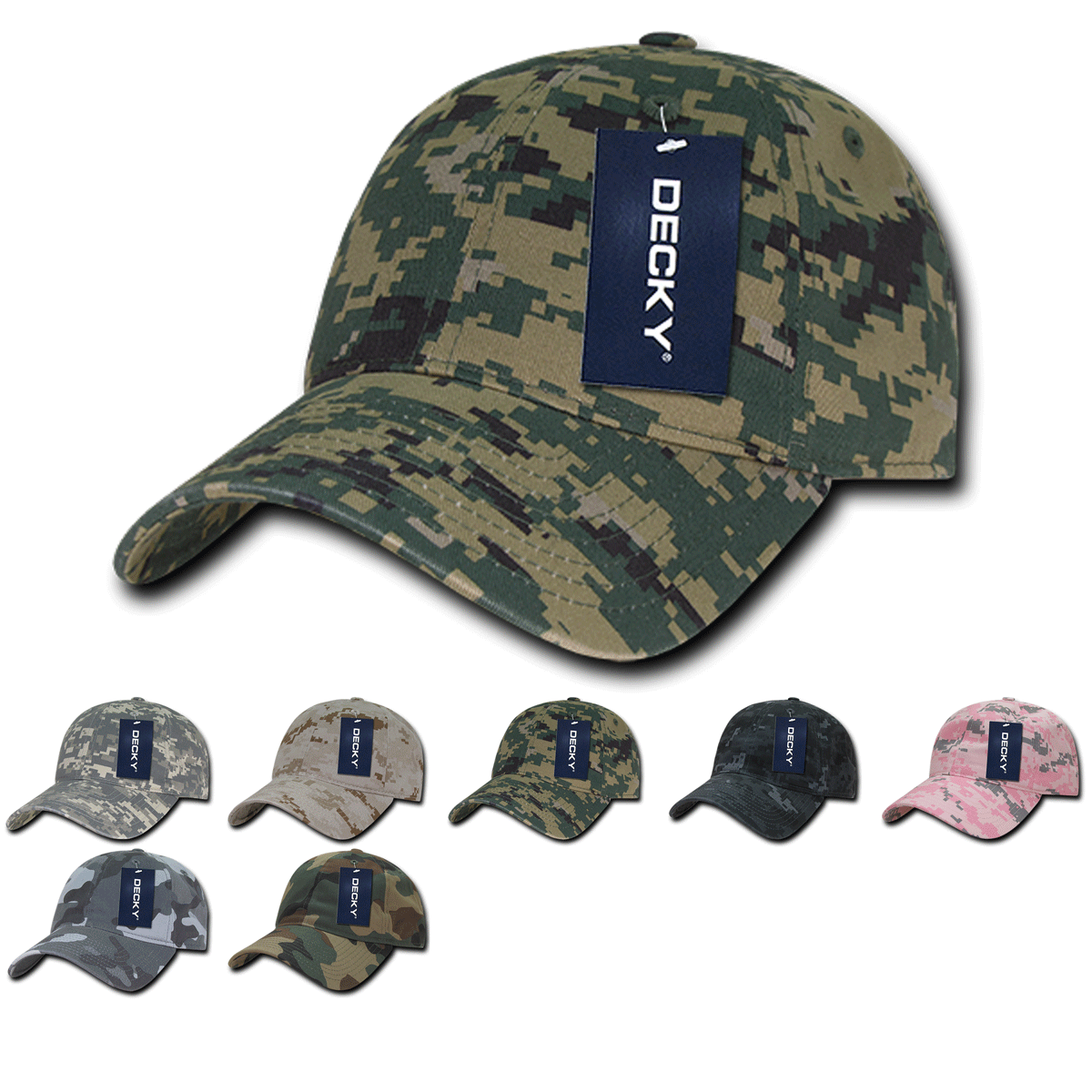 Decky 216 – 6 Panel Low Profile Relaxed Camo Dad Hat