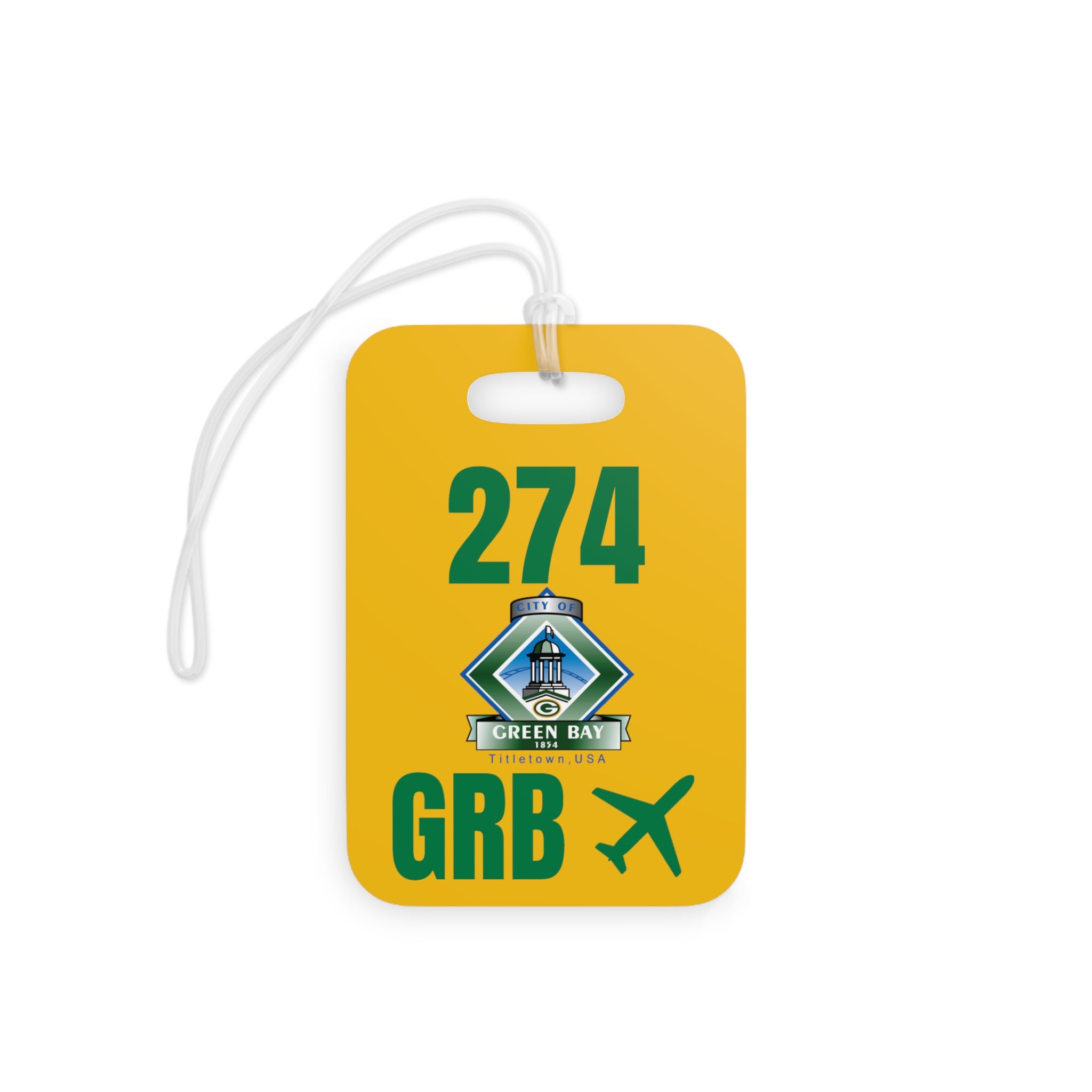 Green Bay Wisconsin, Area Code / Airport Tag for Bags and Luggage – 274 / GRB