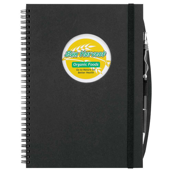 JournalBook Black Frame Circle Large Hardcover Notebook