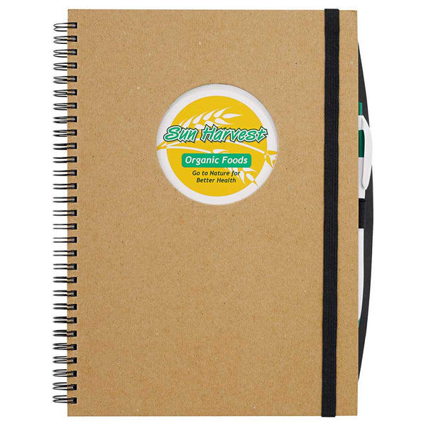 JournalBook Beige Frame Circle Large Hardcover Notebook