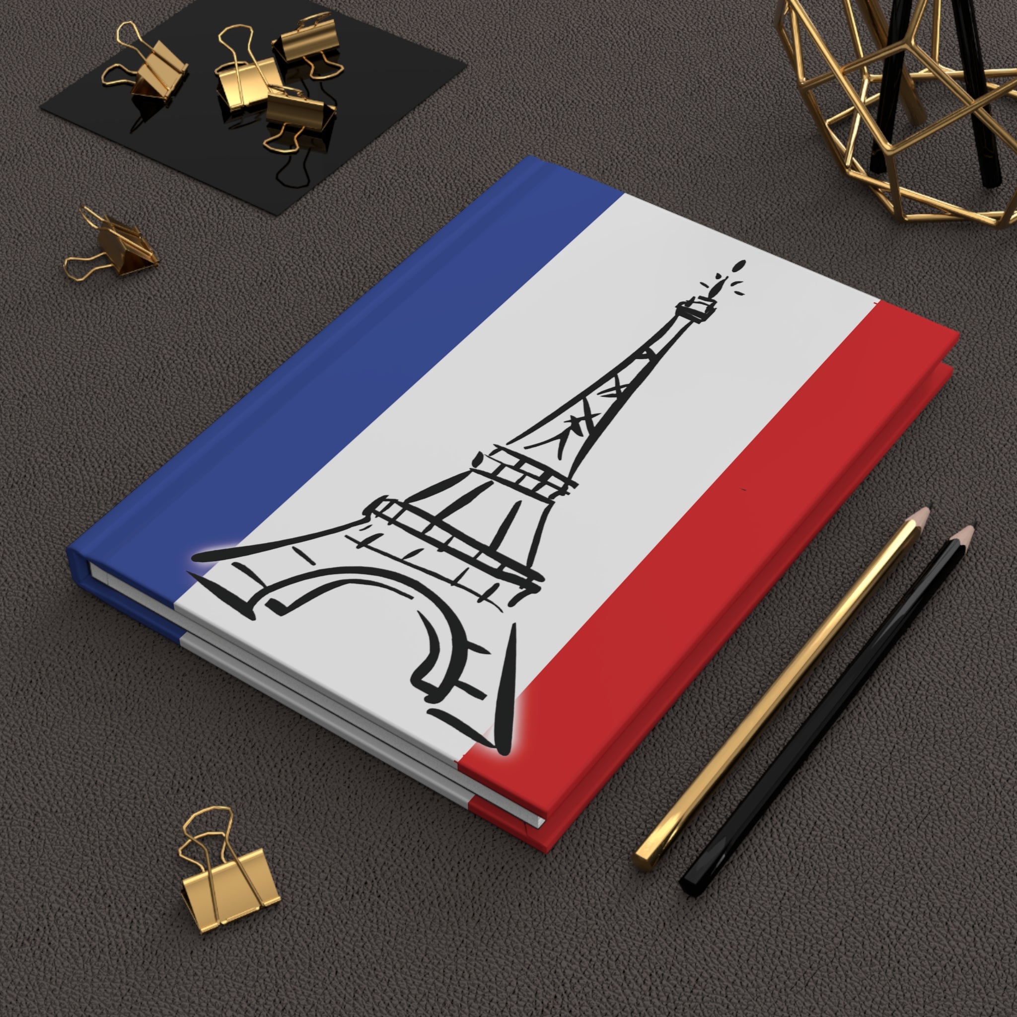 France Themed Hardcover Journal