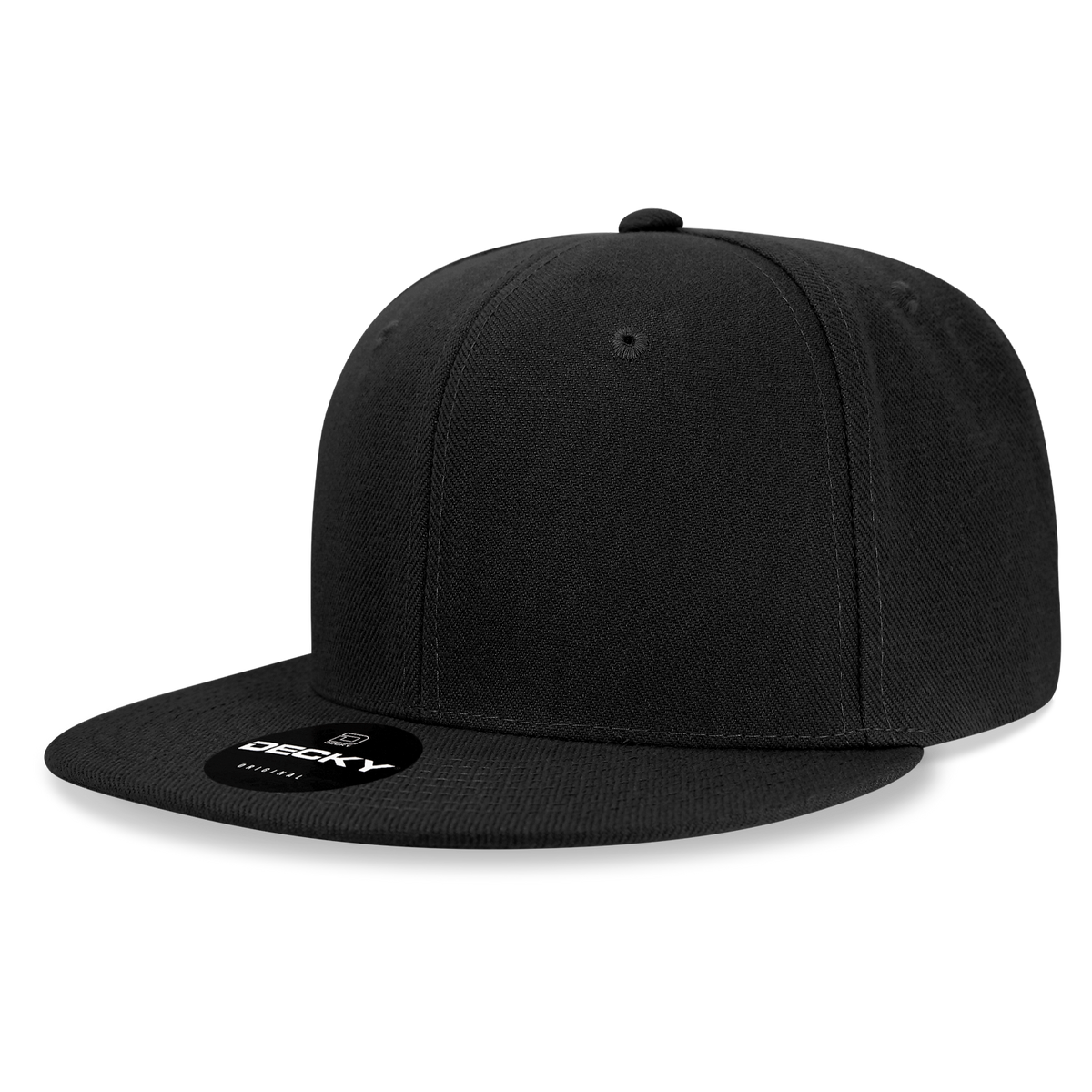 Decky 6034 Basic High Profile Snapback Hat, 6 Panel Flat Bill Cap