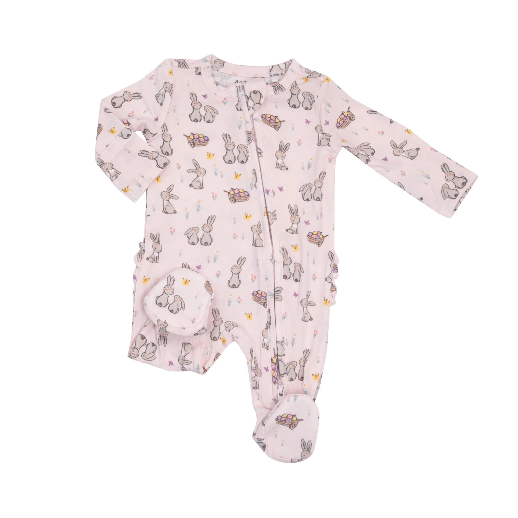 Pink Bunnies 2 Way Zipper Footie