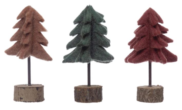 Felt Tree with Wood Slice Base – 6″