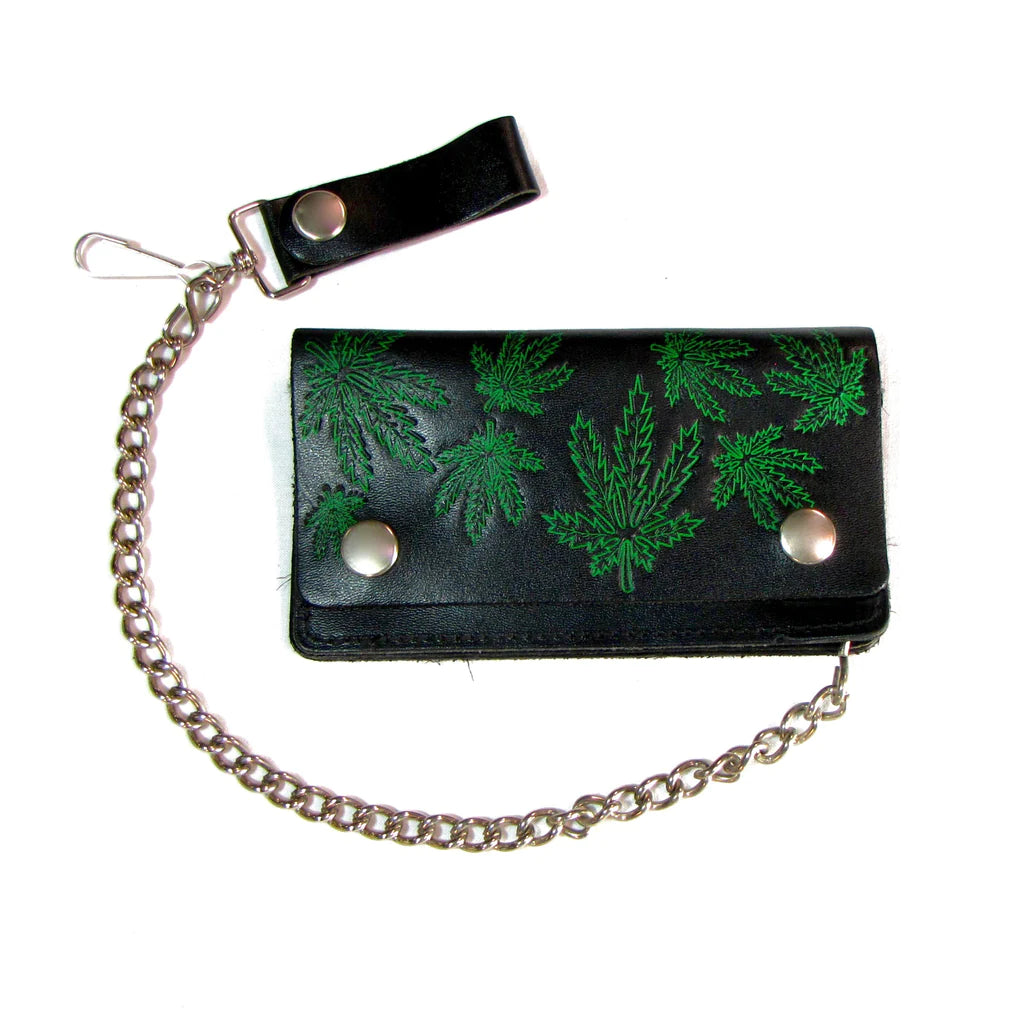 6” Biker Wallet-Pot Leaf