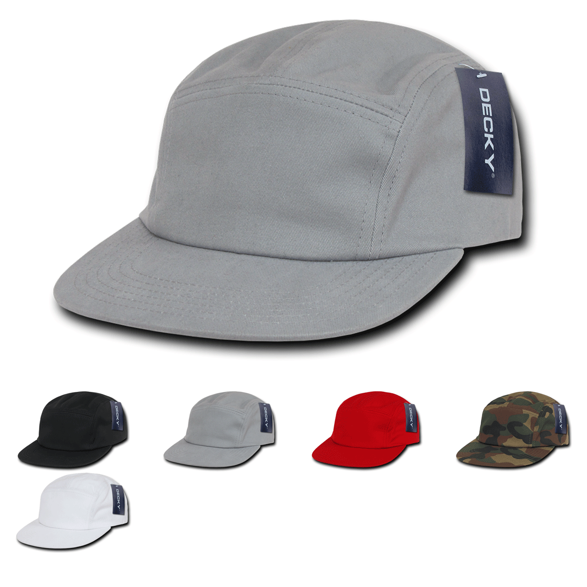 Decky 985 – 5-Panel Cotton Racer Cap, Racing Jockey Hat, Camper Cap – CASE Pricing