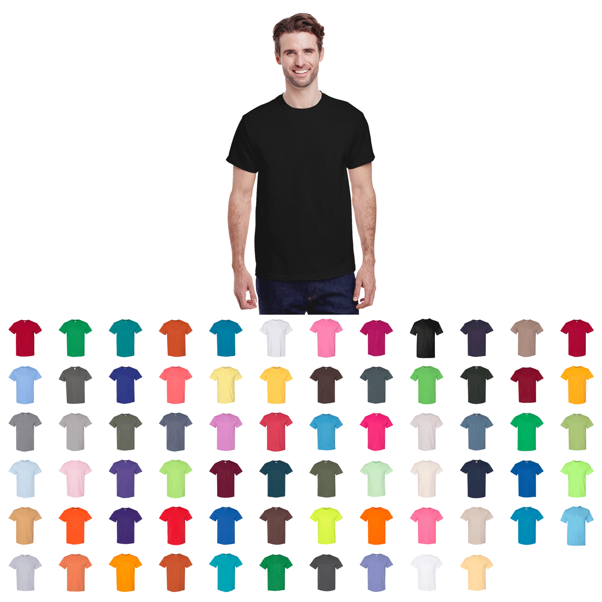 Lot of 100 Shirts – Gildan® 5000, G500 – Adult Heavy Cotton™ T-Shirt, Blank, Wholesale Bulk Shirts