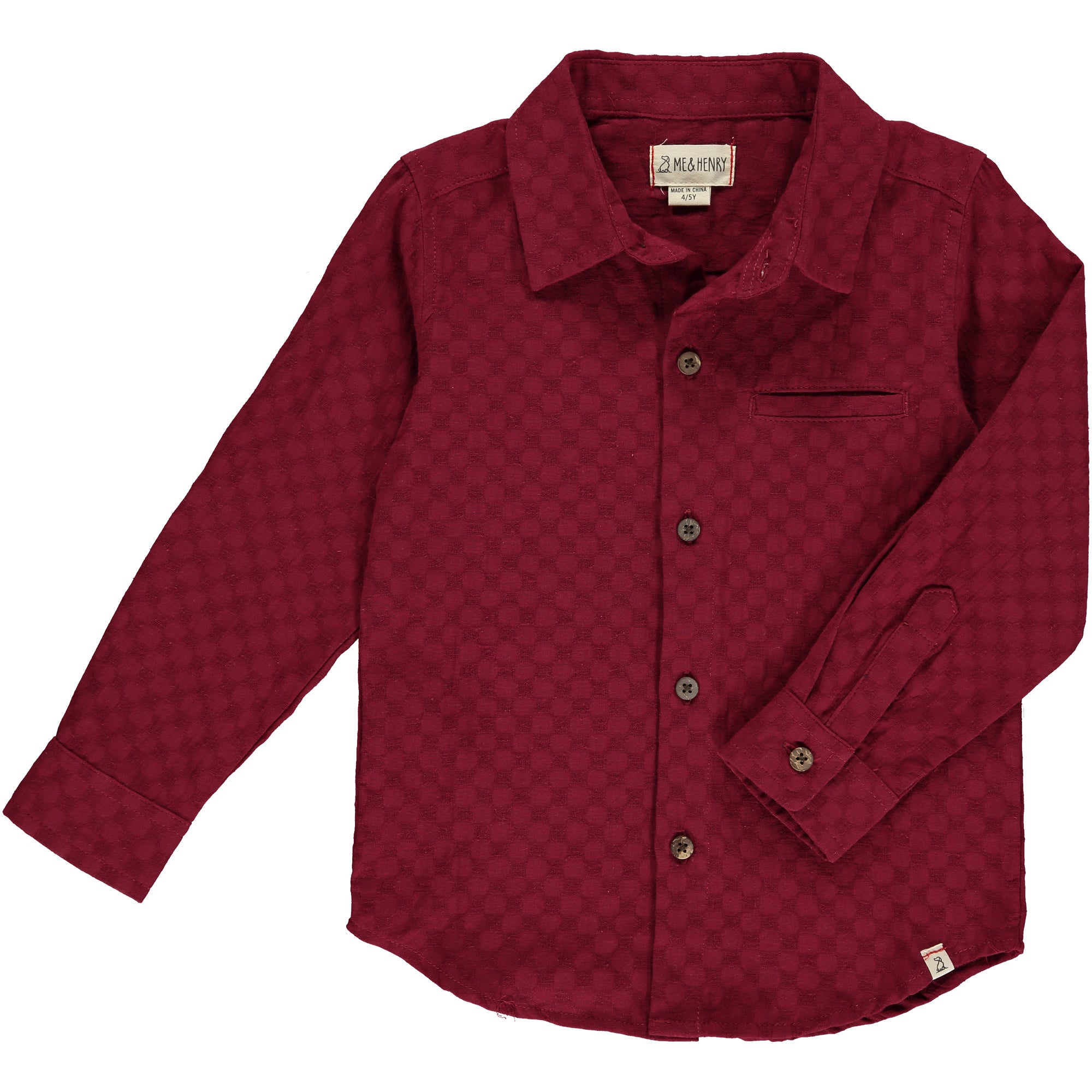 Atwood Woven Shirt | Burgundy Textured