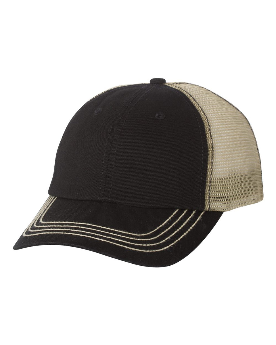 Mega Cap 6894 Washed Twill Trucker Cap