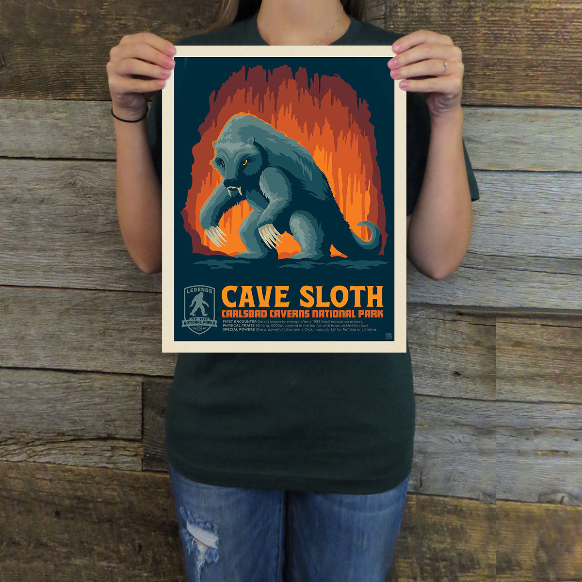 Carlsbad Caverns National Park: Cave Sloth (Legends & Monsters) Art Print