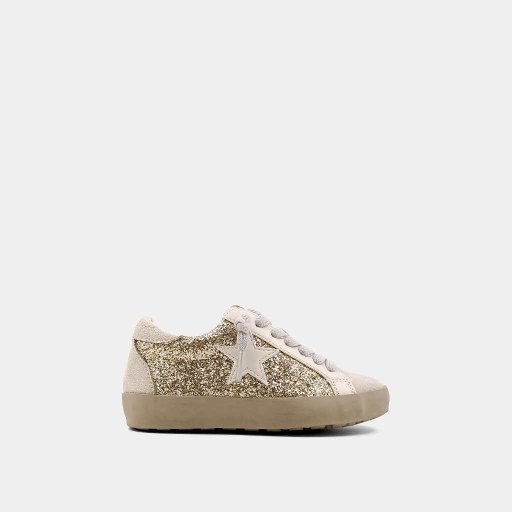 Paula Toddler Sneaker | Gold Glitter