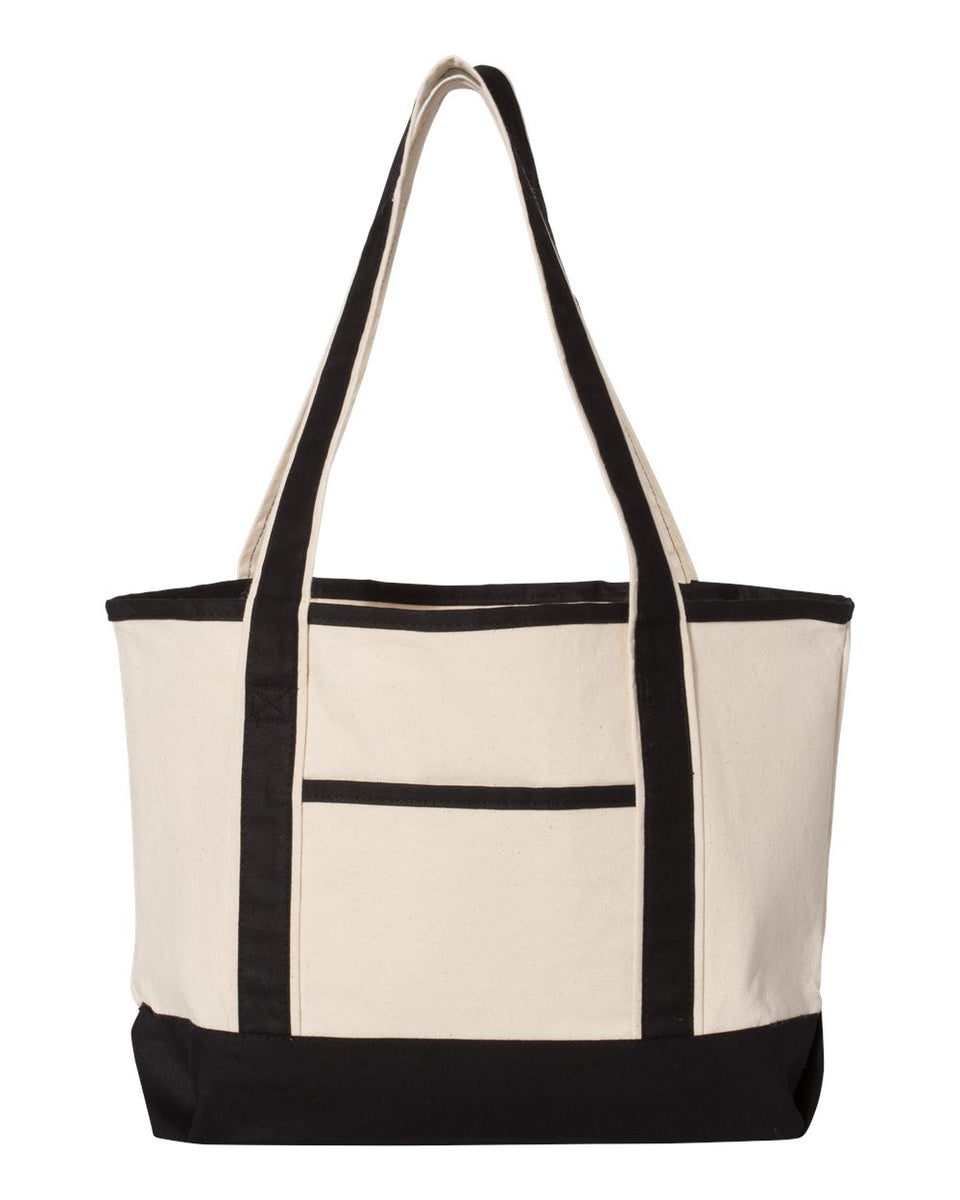 Q-Tees 20L Small Deluxe Tote, Heavy Cotton Canvas Tote Bag – Q125800