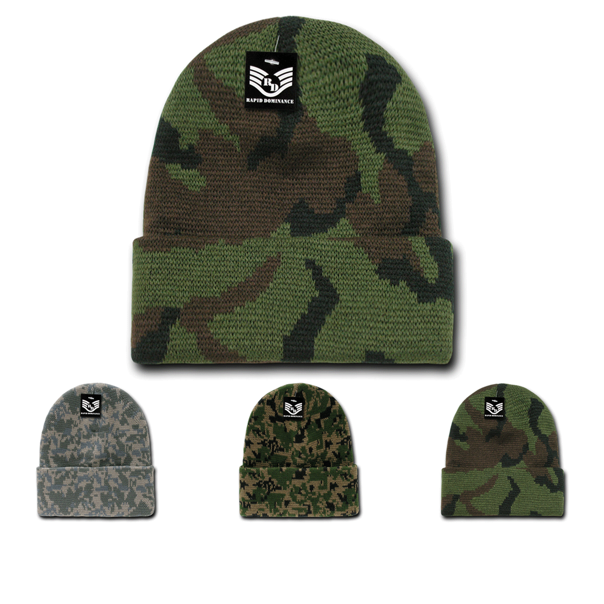 Camo Beanie Knit Cap Camouflage Military Watch Cap – Rapid Dominance R607