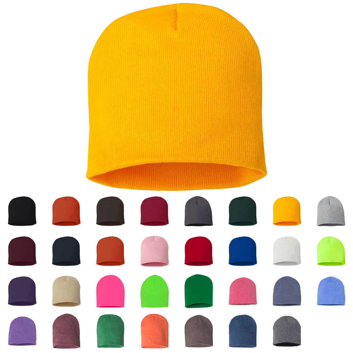 Sportsman SP08 – Beanie, Knit Cap, 8″, Short Beanie, Blank Beanies, Bulk Beanies, Wholesale Beanies – SP08