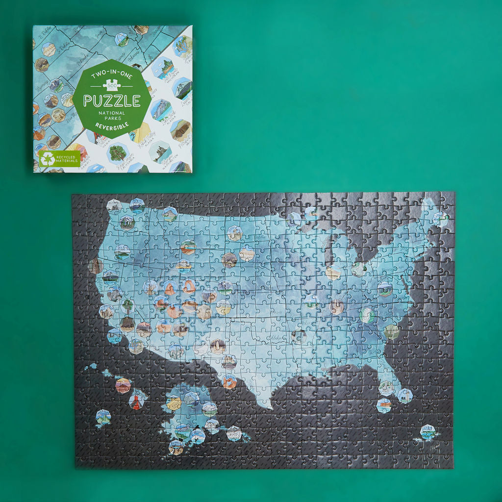 Reversible Two-In-One US National Parks Puzzle (500 pcs)