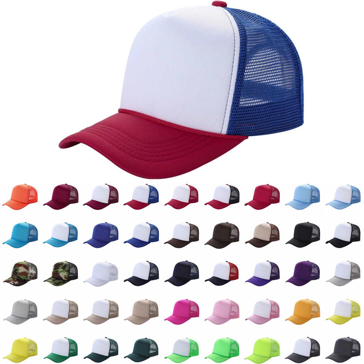 Unbranded Sponge Foam Trucker Hat, Blank Mesh Cap