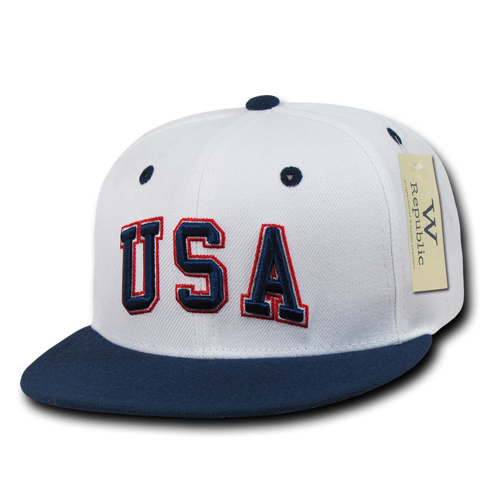 USA United States of America Hat Snapback Flat Bill Country Cap – WR101