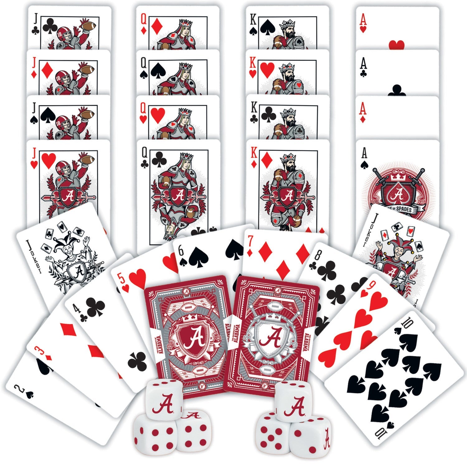 Alabama Crimson Tide – 2-Pack Playing Cards & Dice Set