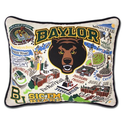 Catstudio COLLEGIATE Embroidered Pillow BAYLOR UNIVERSITY