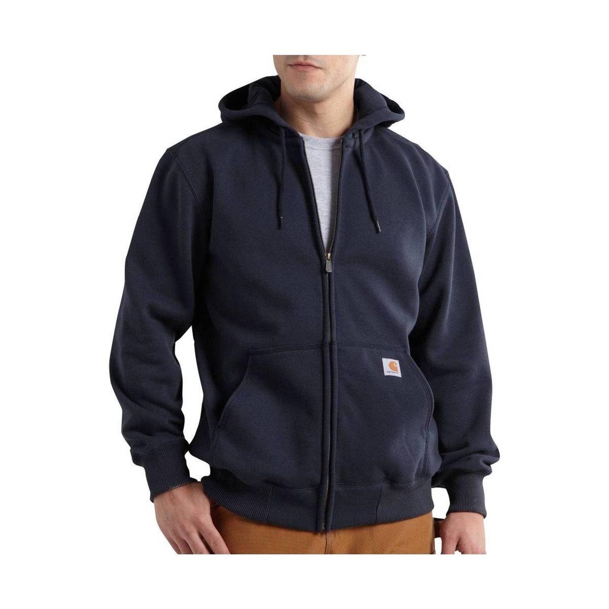 Carhartt Men’s Rain Defender Paxton Heavyweight Hooded Zip-Front Sweatshirt – Navy