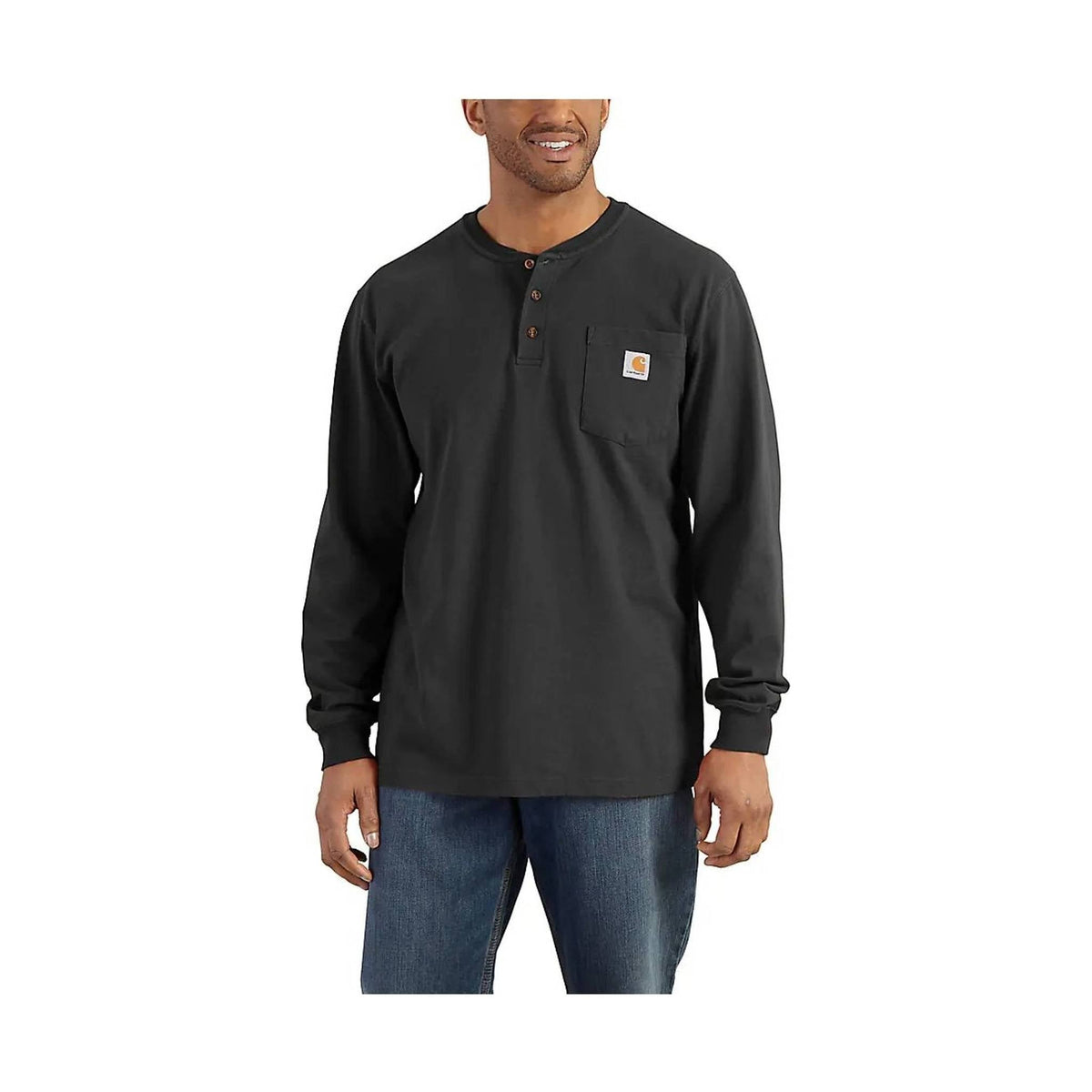 Carhartt Men’s Workwear Long Sleeve Henley – Black