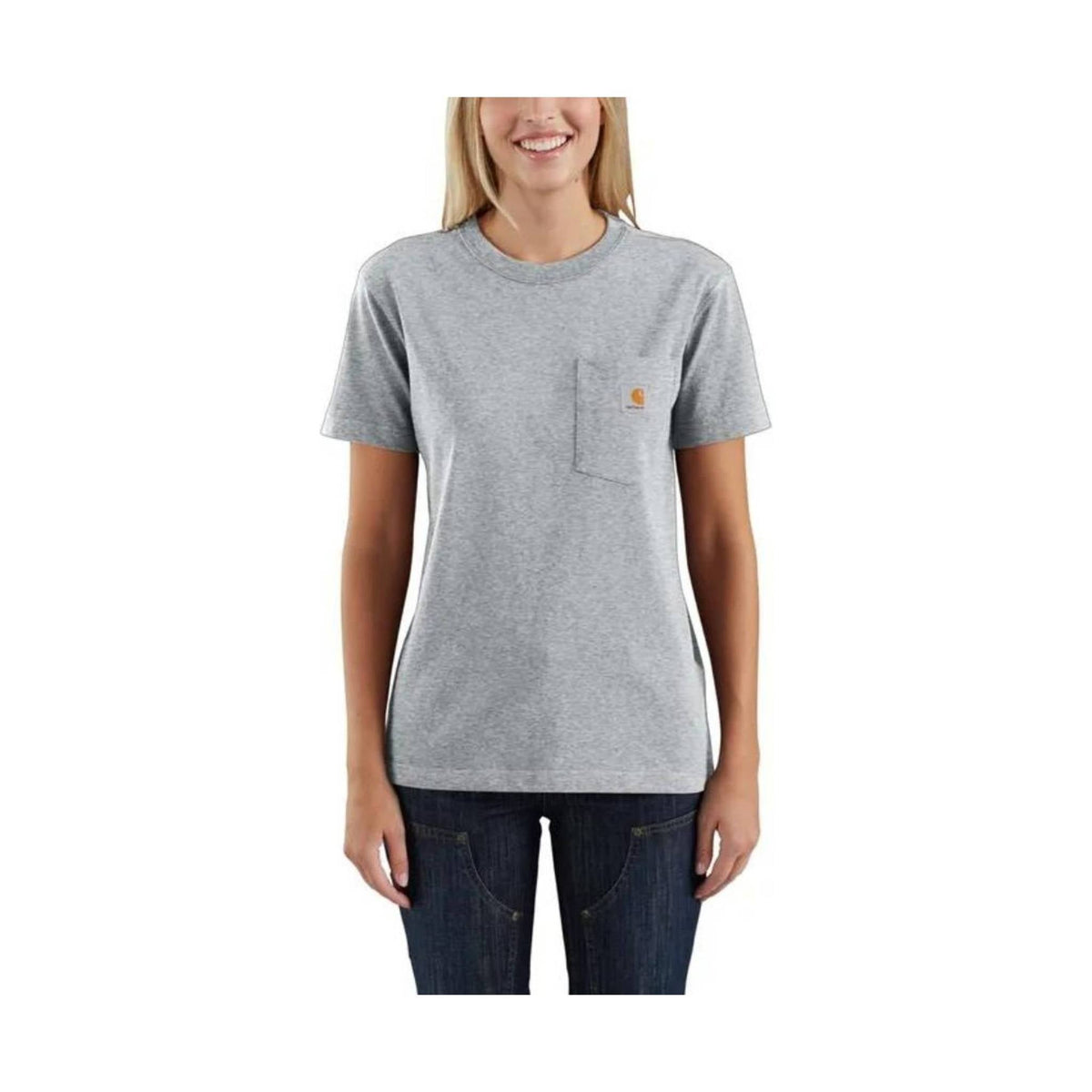 Carhartt Women’s Loose Fit Heavyweight Short-Sleeve Pocket T-Shirt – Heather Gray