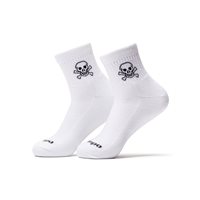 Del Campo Crossbones Socks in White / Black