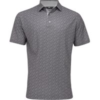 FootJoy Golf Course Doodle Stretch Pique Self Collar Previous Season Apparel Style Shirt in Gravel