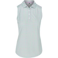 Ladies FootJoy Sleeveless Gingham Tank Previous Season Apparel Style Shirt in Lavender / Mint