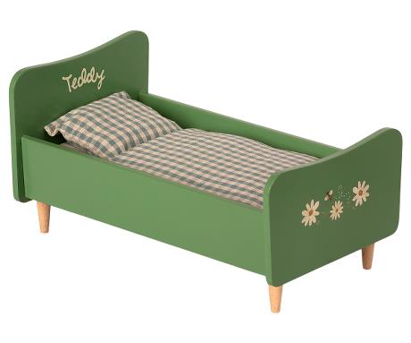 Maileg – Wooden Bed, Teddy Dad – Dusty Green