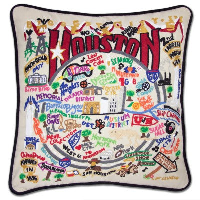 Catstudio Houston Hand-Embroidered Pillow