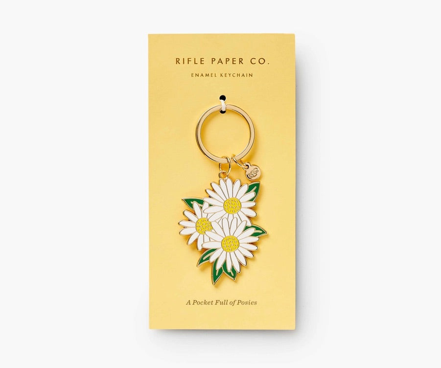 Rifle Paper Co. – Daisies Enamel Keychain