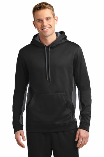 Sport-Tek ST235 Sport Wick Fleece Colorblock Hooded Pullover