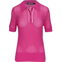 Ladies J. Lindeberg Sindra Knitted Shirt in Fuchsia Purple