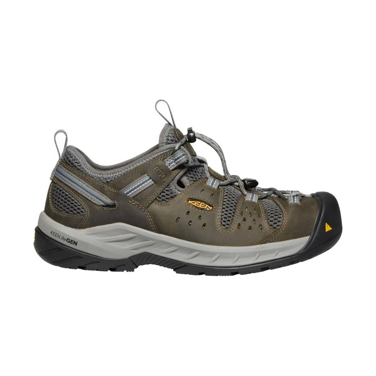 KEEN Utility Men’s Atlanta Cool II ESD Steel Toe Work Shoe – Gargoyle/Midnight Navy