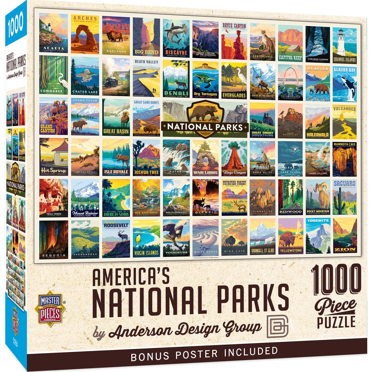 National Parks – Vintage Collage Poster Art 1000 Piece Jigsaw Puzzle