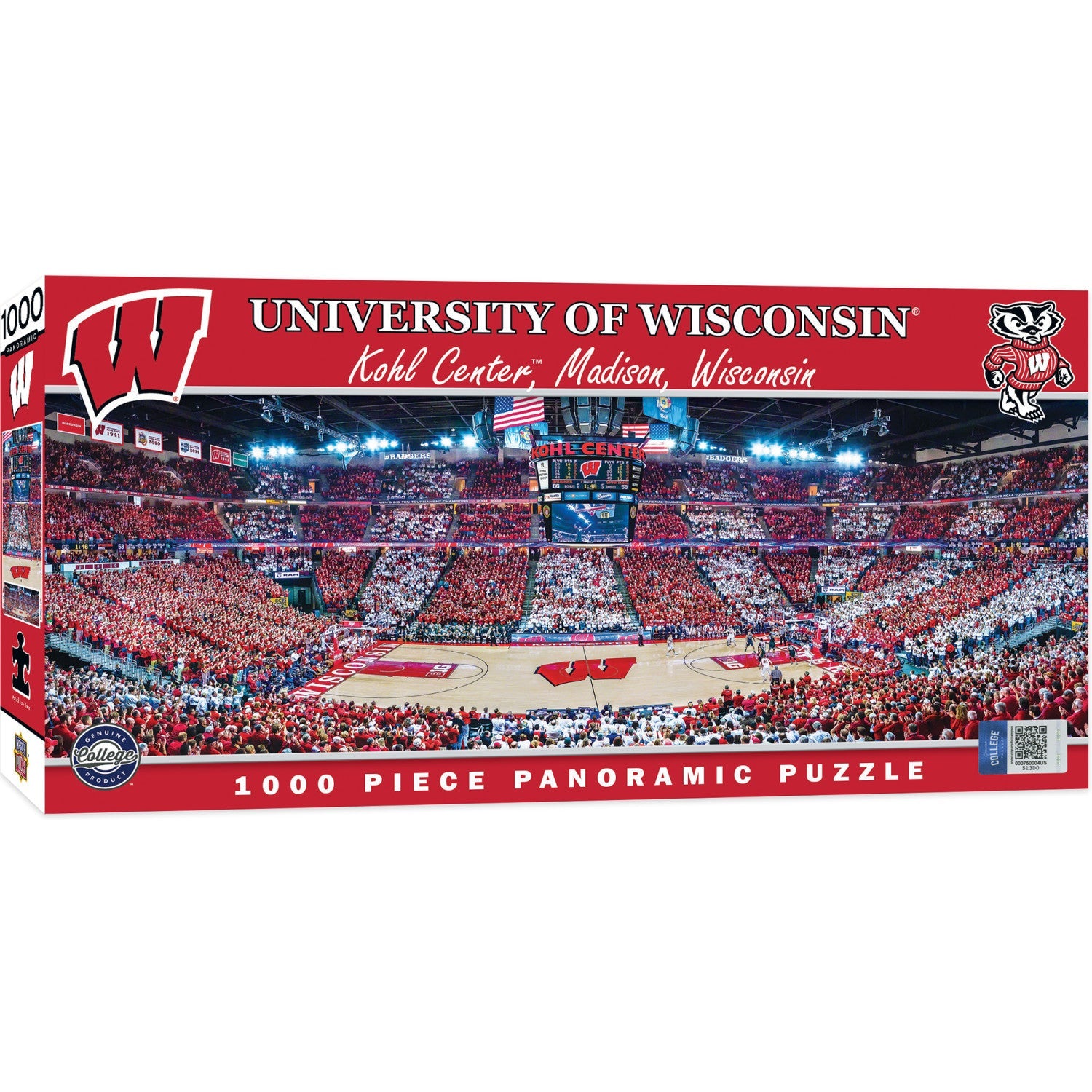 Wisconsin Badgers – 1000 Piece Panoramic Jigsaw Puzzle – Basketball