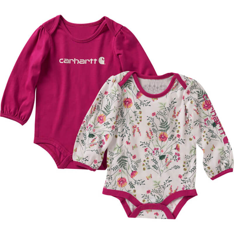 CG9809 – Carhartt Kid’s Long – Sleeve Wildflower Print Bodysuit 2PC