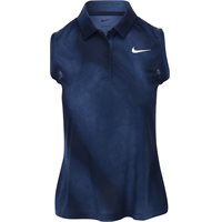 Ladies Nike DF Vicotory Sleeveless Print Shirt in Mystic Navy / Obsidian / White