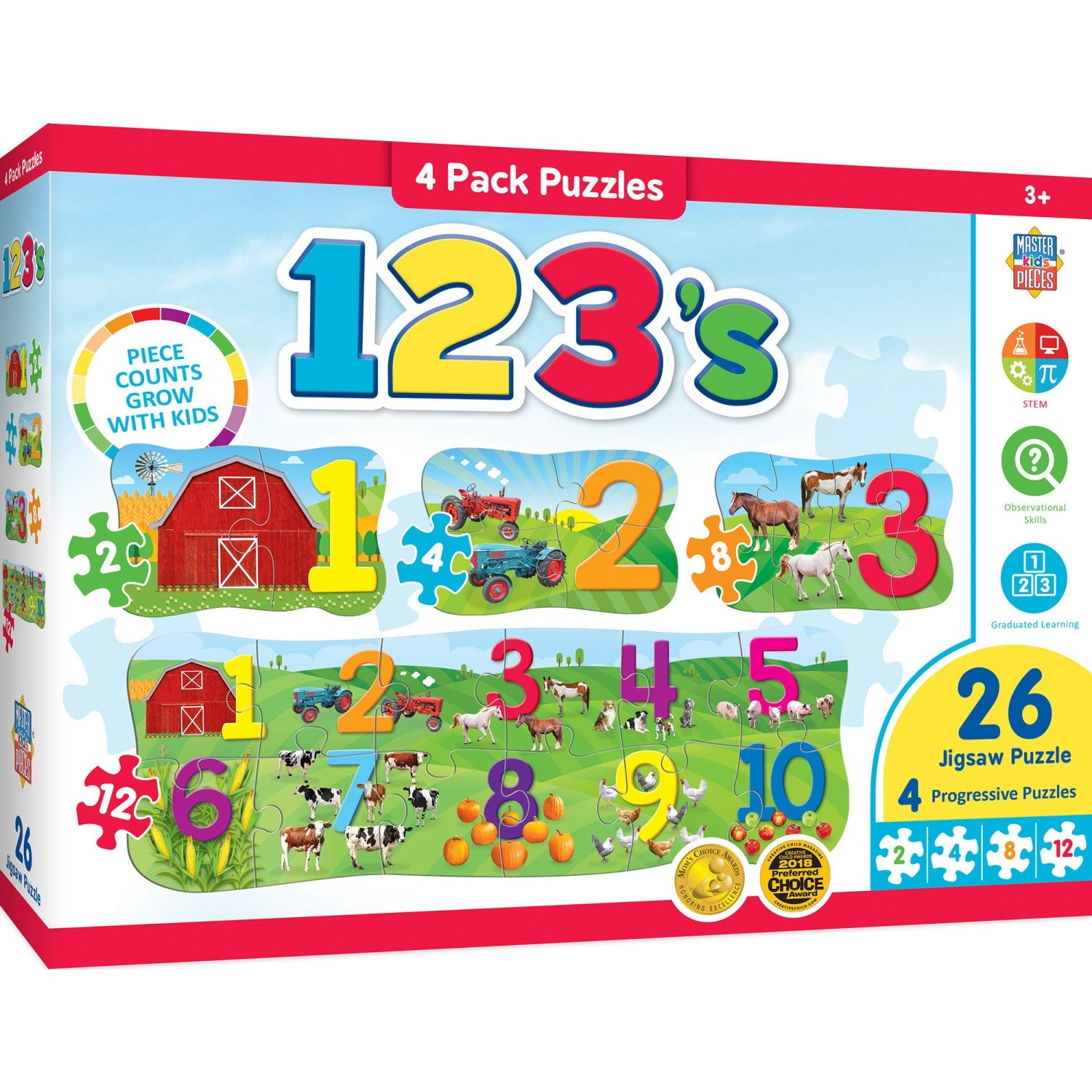 123’s – Educational 4-Pack Jigsaw Puzzles