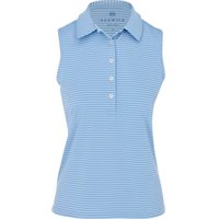 Ladies Renwick Performance Sleeveless Striped Shirt in Aqua / Periwinkle