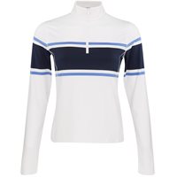 Ladies RLX Ralph Lauren Lightweight Airflow 1/2 Zip Mock Neck Outerwear in Ceramic White / Summer Blue / Refined Navy Multi