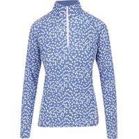 Ladies RLX Ralph Lauren Lightweight Airflow 1/2 Zip Mock Neck Outerwear in Abstract Roses / Resort Blue