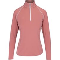 Ladies RLX Ralph Lauren Lightweight Airflow Jersey 1/4 Zip Outerwear in Desert Rose / Pure White