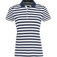 Ladies RLX Ralph Lauren Lightweight Airflow Tailored Fit White Stripe Shirt in Refined Navy / Ceramic White